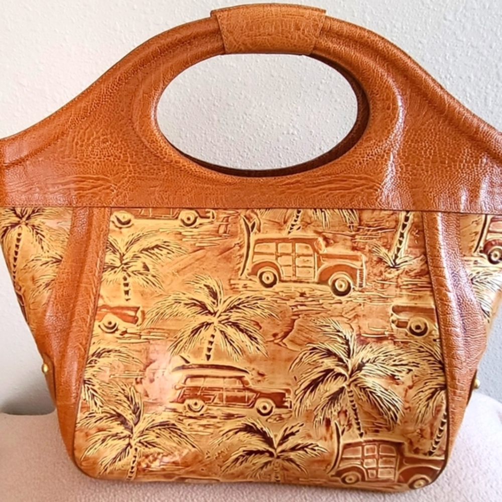 BRAHMIN COPPER COPA CABANA FIORE SATCHEL VINTAGE